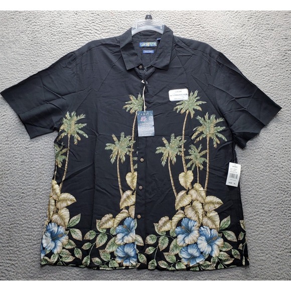Campia Other - Campia Shirt Mens XL Multi Tropical Palm Tree Easy Care Cool Comfort Button-Up